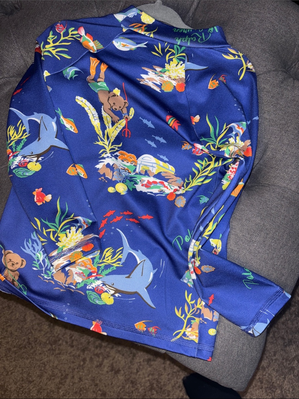 Ralph Lauren Kids Royal Blue Ocean Life Rash Guard
